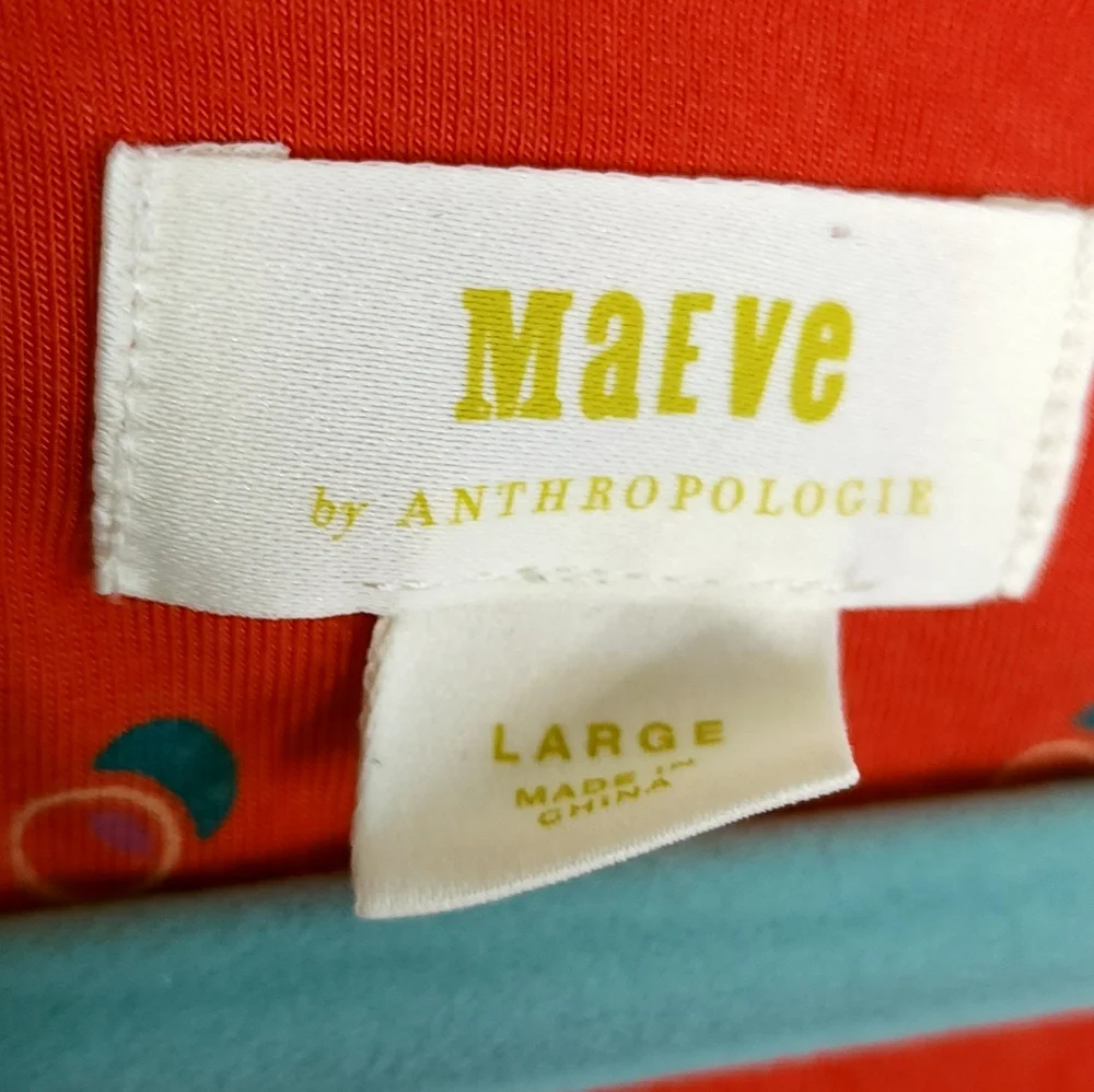 Anthropologie Maeve Jacquin Peasant Blouse Top Size LARGE - Picture 6 of 8